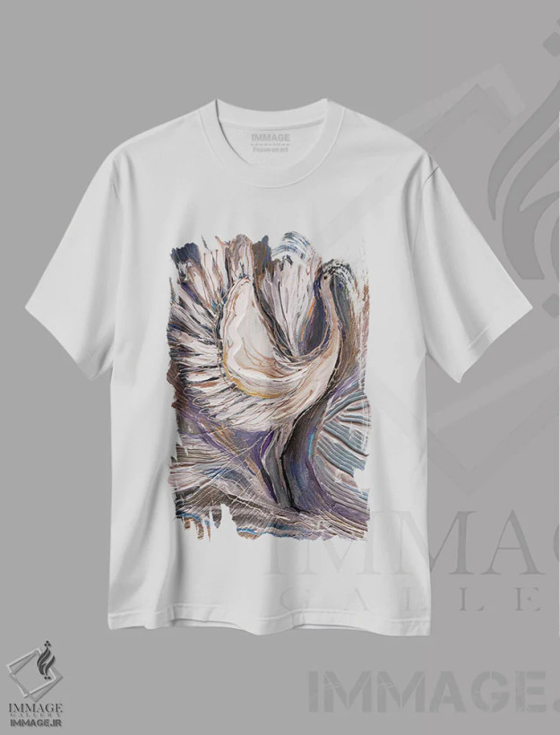 تیشرت سفید طرح دار توتم های زندگی ۹: درنا، دکور معاصر اثر النا کوتلیارکر | فروشگاه ایماژ