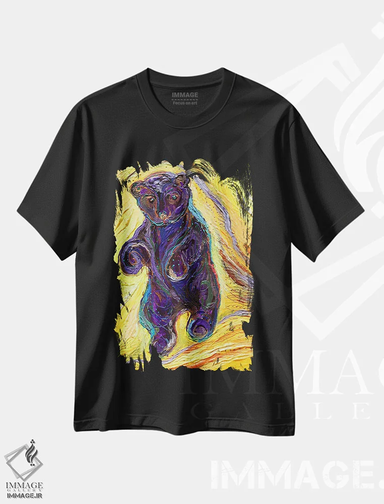 تیشرت مشکی طرح دار توتم های زندگی ۹: خرس، دکور معاصر اثر النا کوتلیارکر | فروشگاه ایماژ