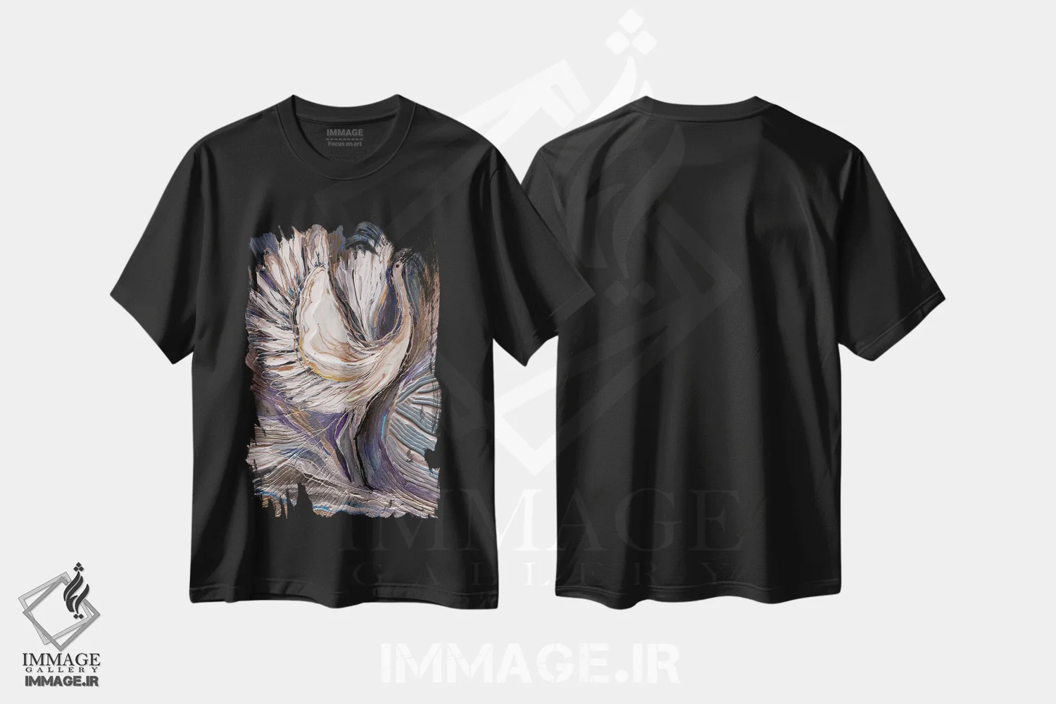 تیشرت مشکی طرح دار توتم های زندگی ۹: درنا، دکور معاصر اثر النا کوتلیارکر | immage.ir