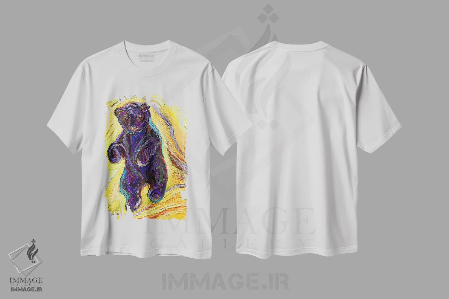 تیشرت سفید طرح دار توتم های زندگی ۹: خرس، دکور معاصر اثر النا کوتلیارکر | immage.ir