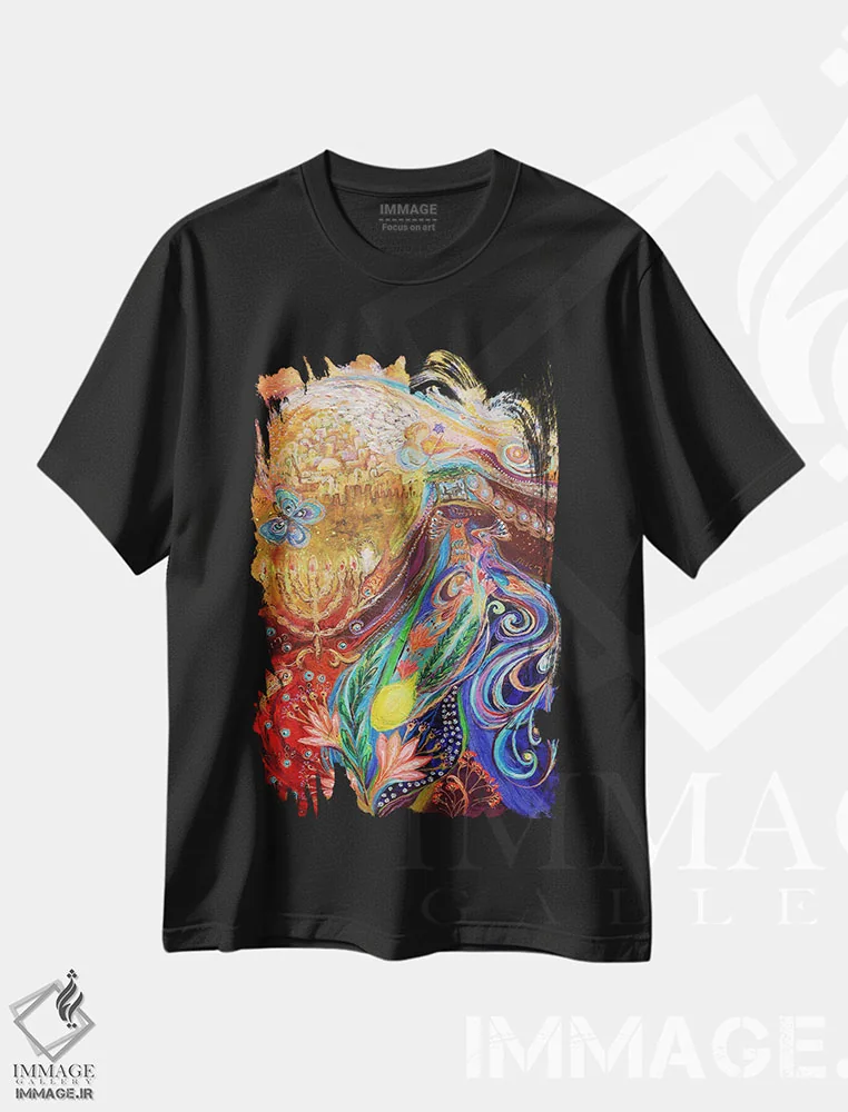 تیشرت مشکی طرح دار تعطیلات سرنوشت ساز ۲: سوکوت، هنر فاخر معاصر اثر النا کوتلیارکر | immage.ir