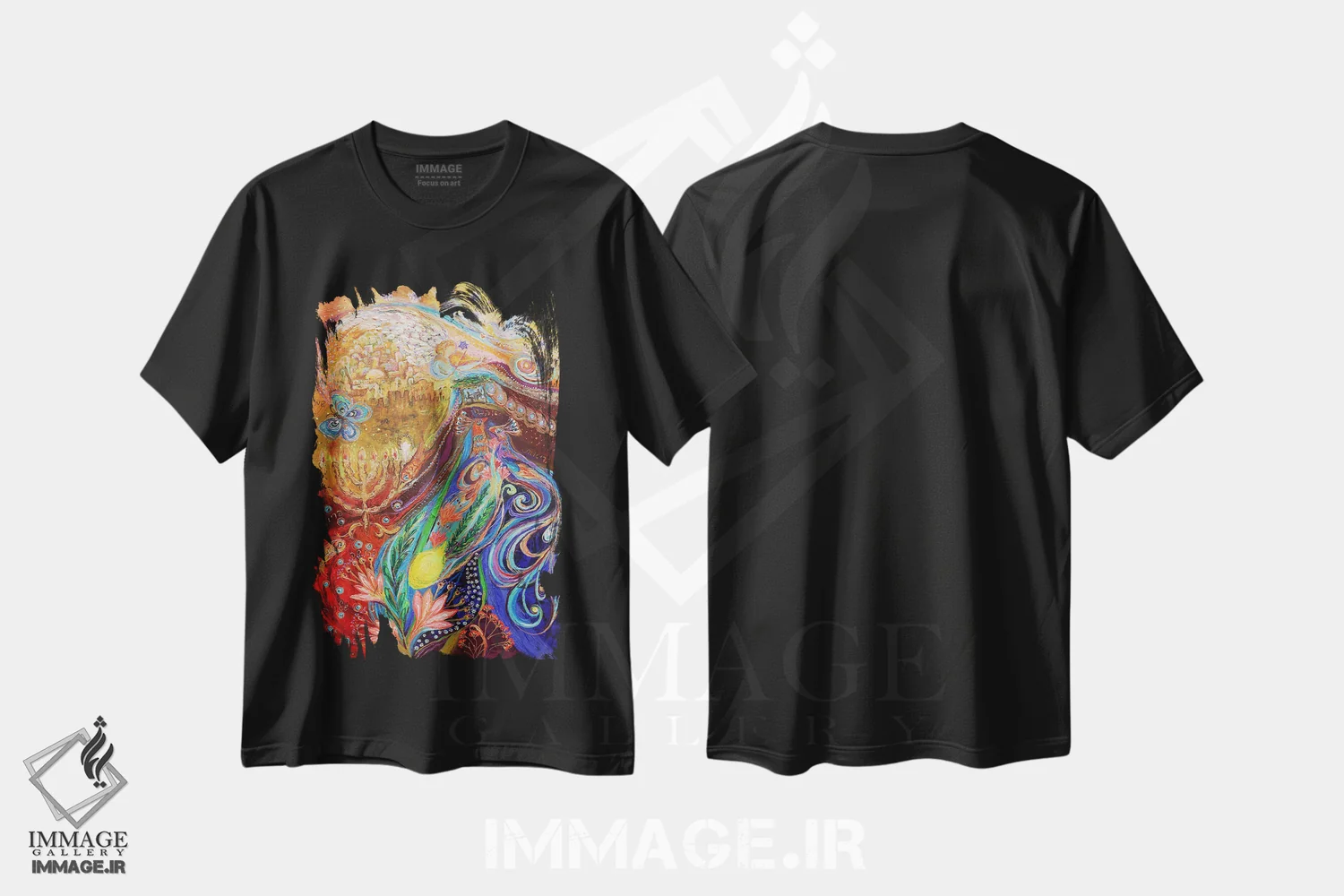 تیشرت مشکی طرح دار تعطیلات سرنوشت ساز ۲: سوکوت، هنر فاخر معاصر اثر النا کوتلیارکر | immage.ir