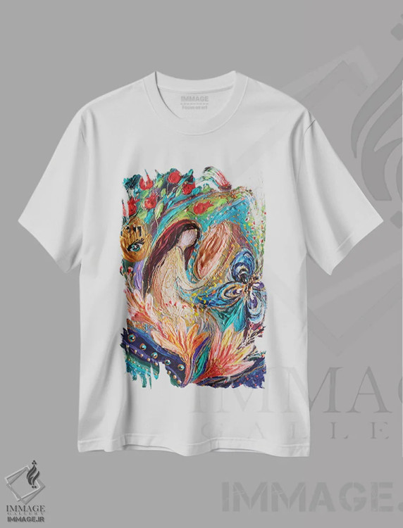 تیشرت سفید طرح دار بازی و رقص: پنل چپ، هنر فاخر معاصر اثر النا کوتلیارکر | immage.ir