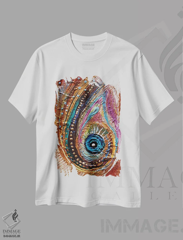 تیشرت سفید طرح دار خطای دید، هنر فاخر معاصر اثر النا کوتلیارکر | immage.ir