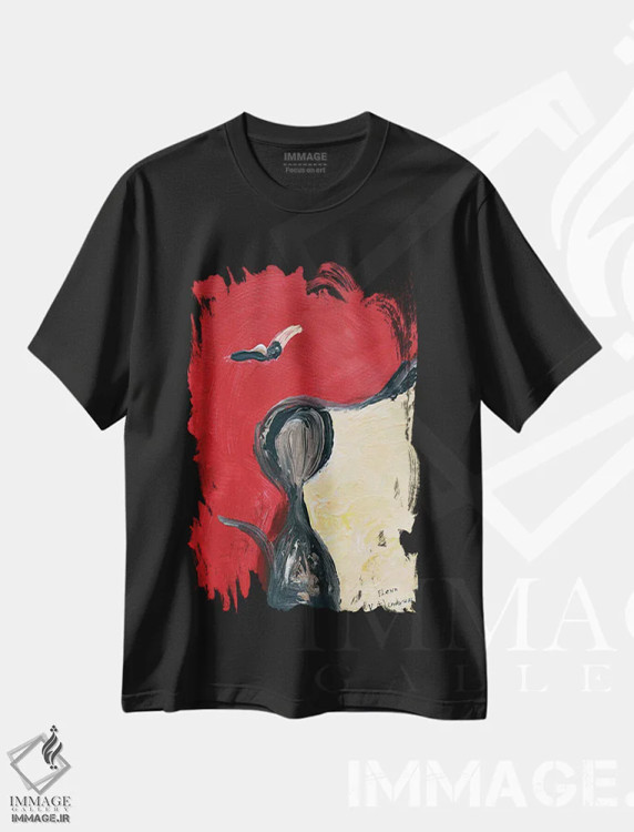 تیشرت مشکی طرح دار سری انتزاعی محض شماره هجده اثر النا کوتلیارکر | immage.ir