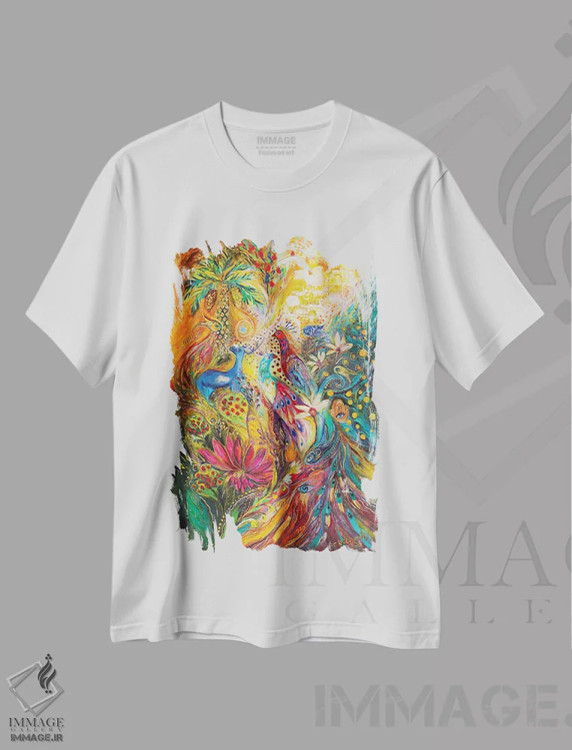 تیشرت سفید طرح دار یاد یتووتا، آبستره اثر النا کوتلیارکر | immage.ir