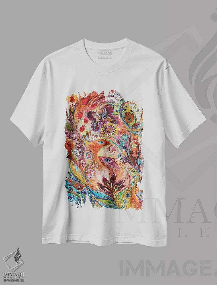 تیشرت سفید طرح دار جریان زندگی بخش اول، آبستره اثر النا کوتلیارکر | immage.ir