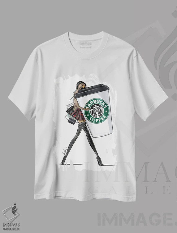 تیشرت سفید طرح دار احساسات دوشنبه، هنر دیجیتال اثر اما کنی | فروشگاه ایماژ