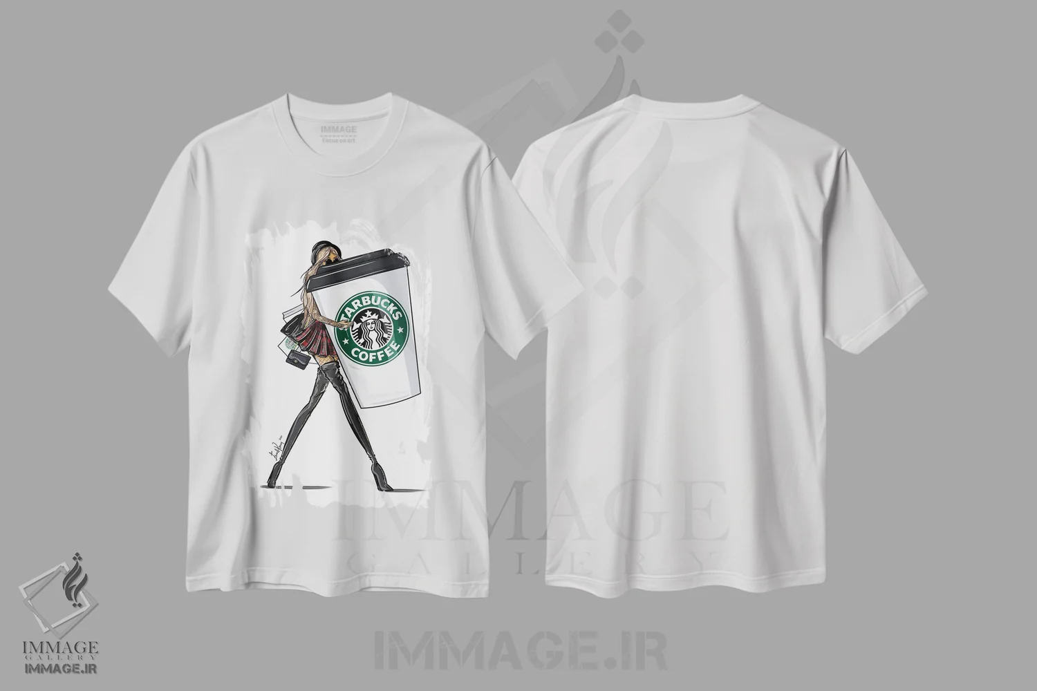 تیشرت سفید طرح دار احساسات دوشنبه، هنر دیجیتال اثر اما کنی | فروشگاه ایماژ