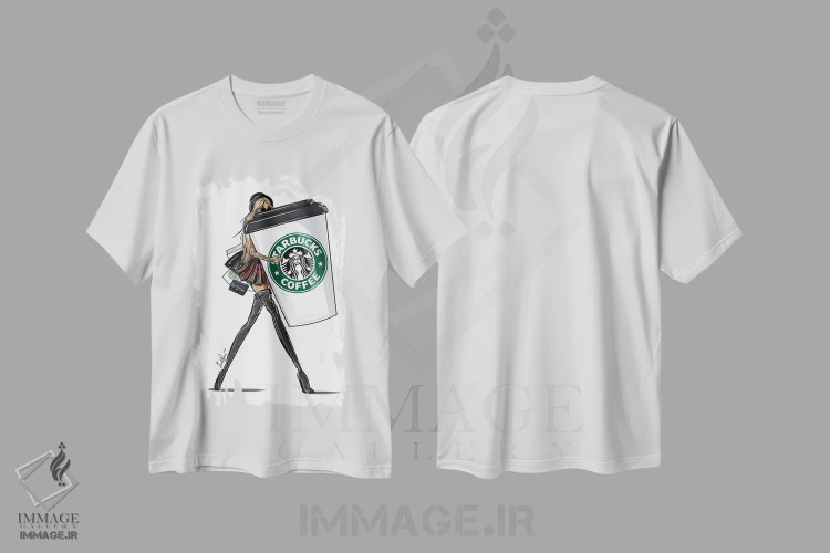 تیشرت سفید طرح دار احساسات دوشنبه، هنر دیجیتال اثر اما کنی | فروشگاه ایماژ