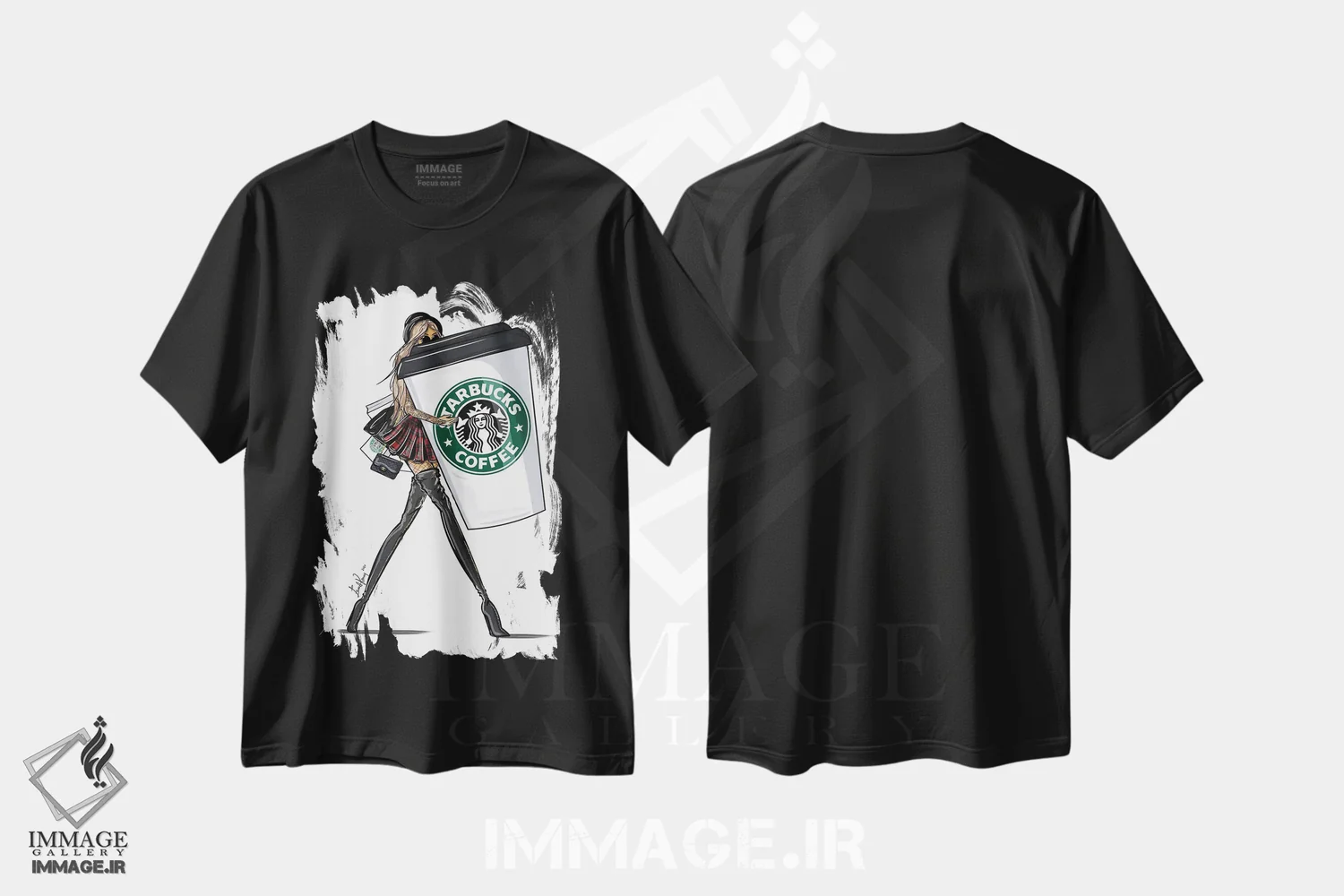 تیشرت مشکی طرح دار احساسات دوشنبه، هنر دیجیتال اثر اما کنی | immage.ir