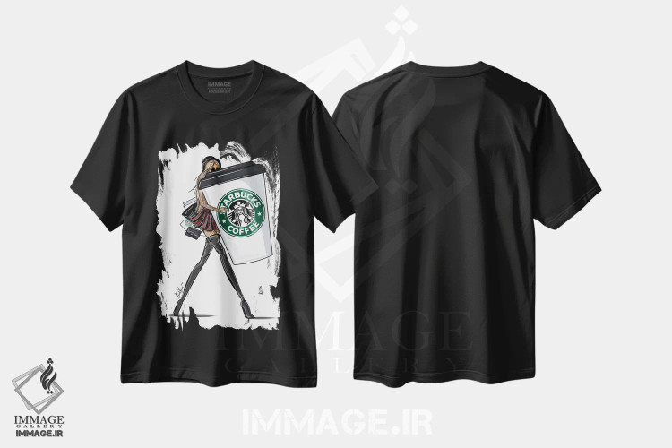 تیشرت مشکی طرح دار احساسات دوشنبه، هنر دیجیتال اثر اما کنی | immage.ir