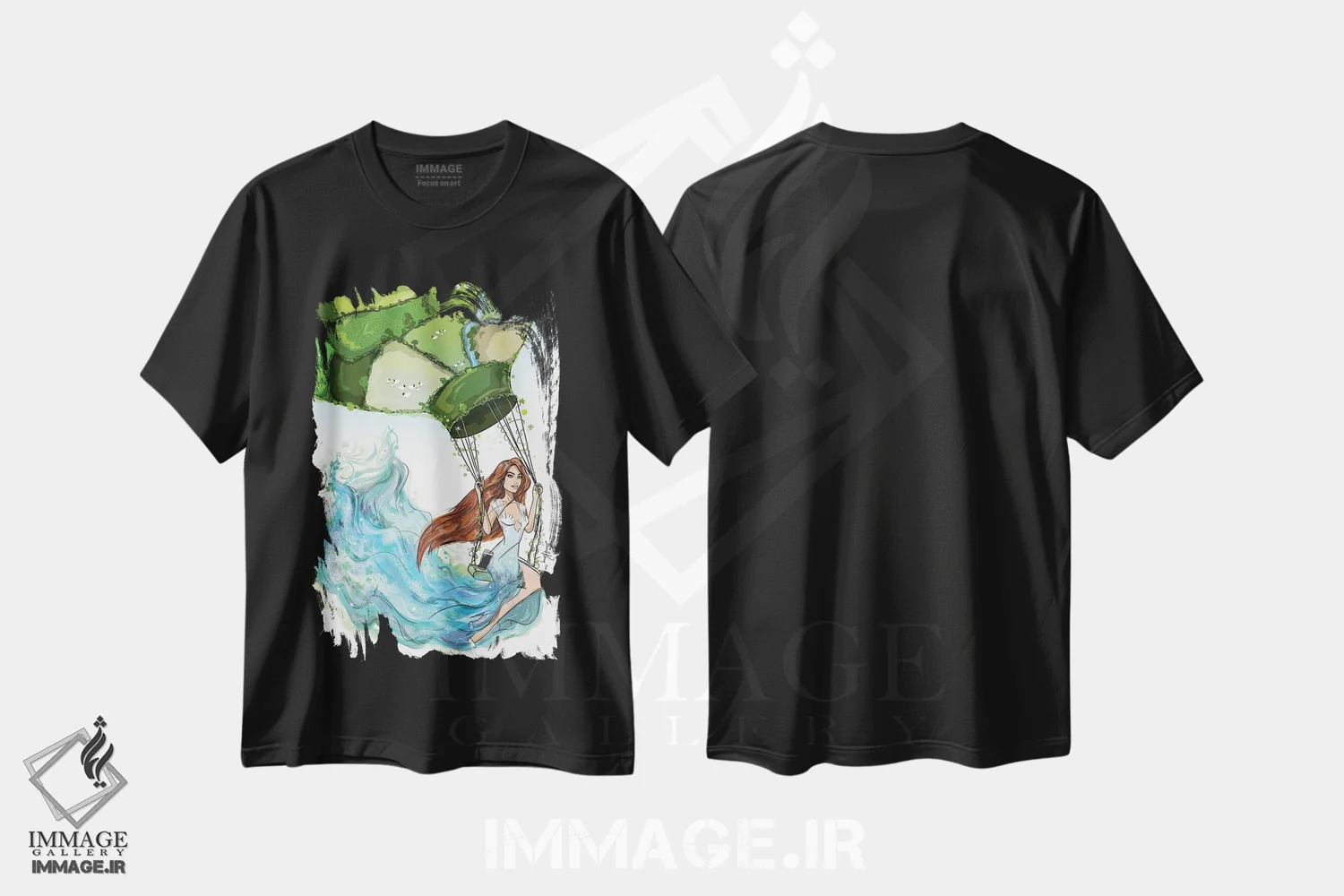 تیشرت مشکی طرح دار ایرلند، هنر دیجیتال اثر اما کنی | فروشگاه ایماژ