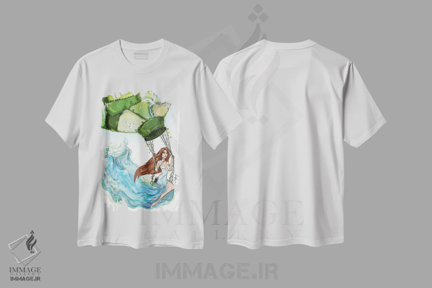 تیشرت سفید طرح دار ایرلند، هنر دیجیتال اثر اما کنی | immage.ir