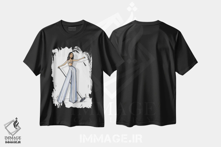 تیشرت مشکی طرح دار Mic Drop,دوا لیپا، میک دراپ، هنر دیجیتال اثر اما کنی | immage.ir