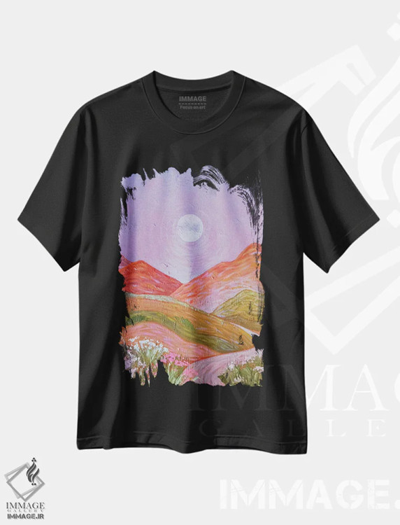 تیشرت مشکی طرح دار مهتاب، دکور معاصر اثر اکاترینا پریسیچ | فروشگاه ایماژ