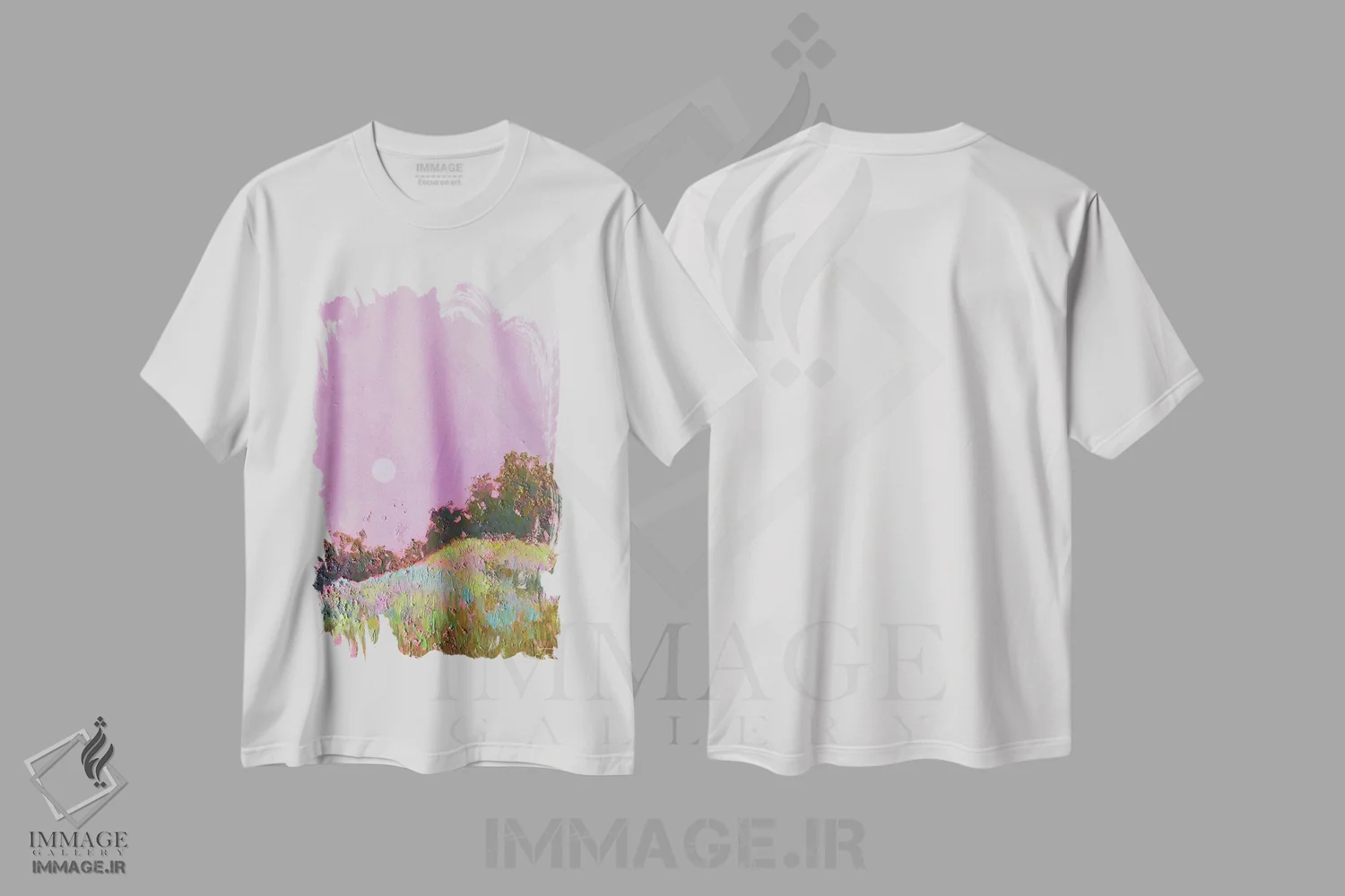 تیشرت سفید طرح دار منظرهٔ صورتی، دکور معاصر اثر اکاترینا پریسیچ | immage.ir