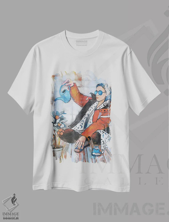 تیشرت سفید طرح دار زیبایی شناسی روزمره، دکور معاصر اثر اکاترینا پریسیچ | فروشگاه ایماژ