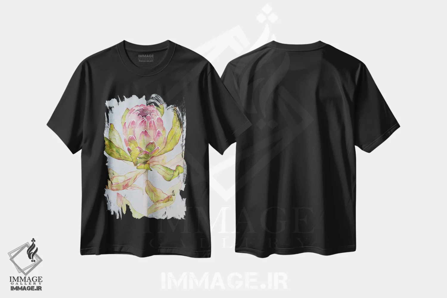 تیشرت مشکی طرح دار پروتئا، دکور معاصر اثر اکاترینا پریسیچ | فروشگاه ایماژ