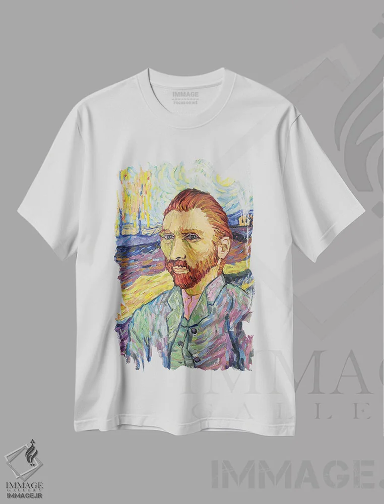 تیشرت سفید طرح دار پرترهٔ ون گوگ، دکور معاصر اثر اکاترینا پریسیچ | immage.ir