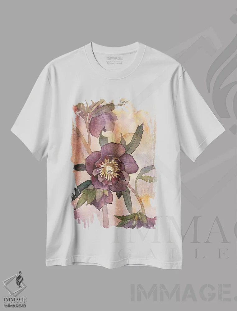 تیشرت سفید طرح دار گل هللبور، دکور معاصر اثر اکاترینا پریسیچ | immage.ir