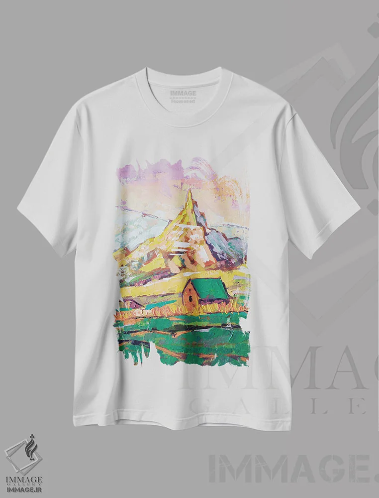تیشرت سفید طرح دار تخته سنگ شومینه، دکور معاصر اثر اکاترینا پریسیچ | immage.ir