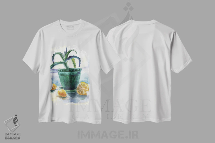 تیشرت سفید طرح دار آلوئه و لیموها، دکور معاصر اثر اکاترینا پریسیچ | immage.ir