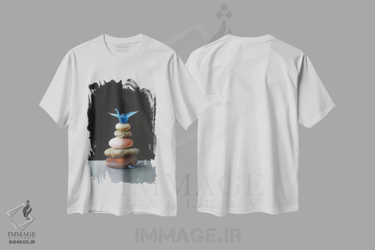 تیشرت سفید طرح دار آشیانه، هنر فاخر معاصر اثر النا کولوتوشا | فروشگاه ایماژ