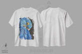 تیشرت سفید طرح دار ماکائوی سنبل، هنر فاخر معاصر اثر النا کولوتوشا | فروشگاه ایماژ