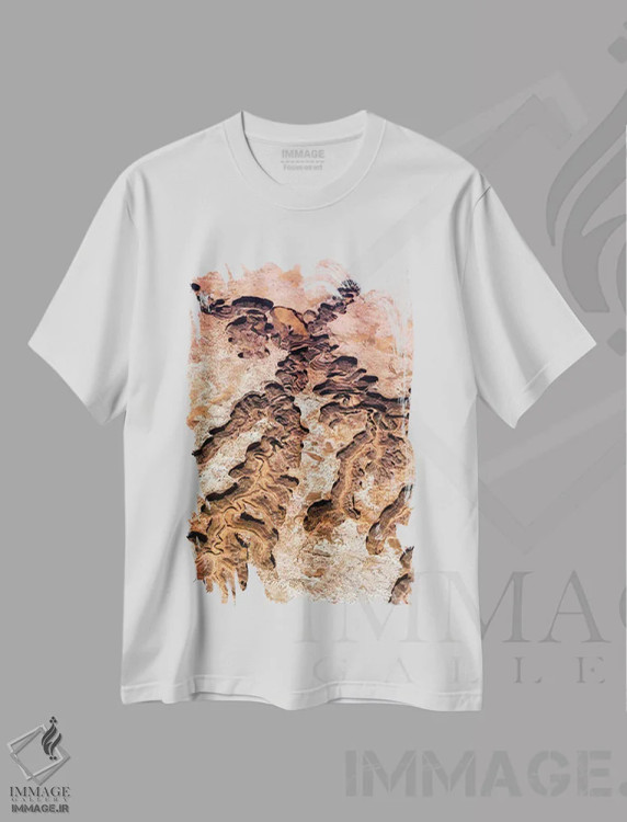 تیشرت سفید طرح دار گراند کنیون، آبستره اثر النا کولیـکووا | immage.ir