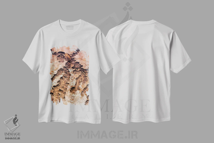 تیشرت سفید طرح دار گراند کنیون، آبستره اثر النا کولیـکووا | immage.ir