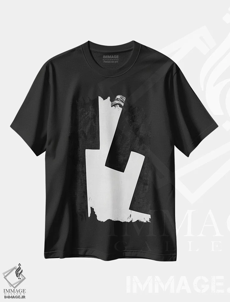 تیشرت مشکی طرح دار مینیمال سیاه و سفید I اثر ام سی دیزاین لب | immage.ir