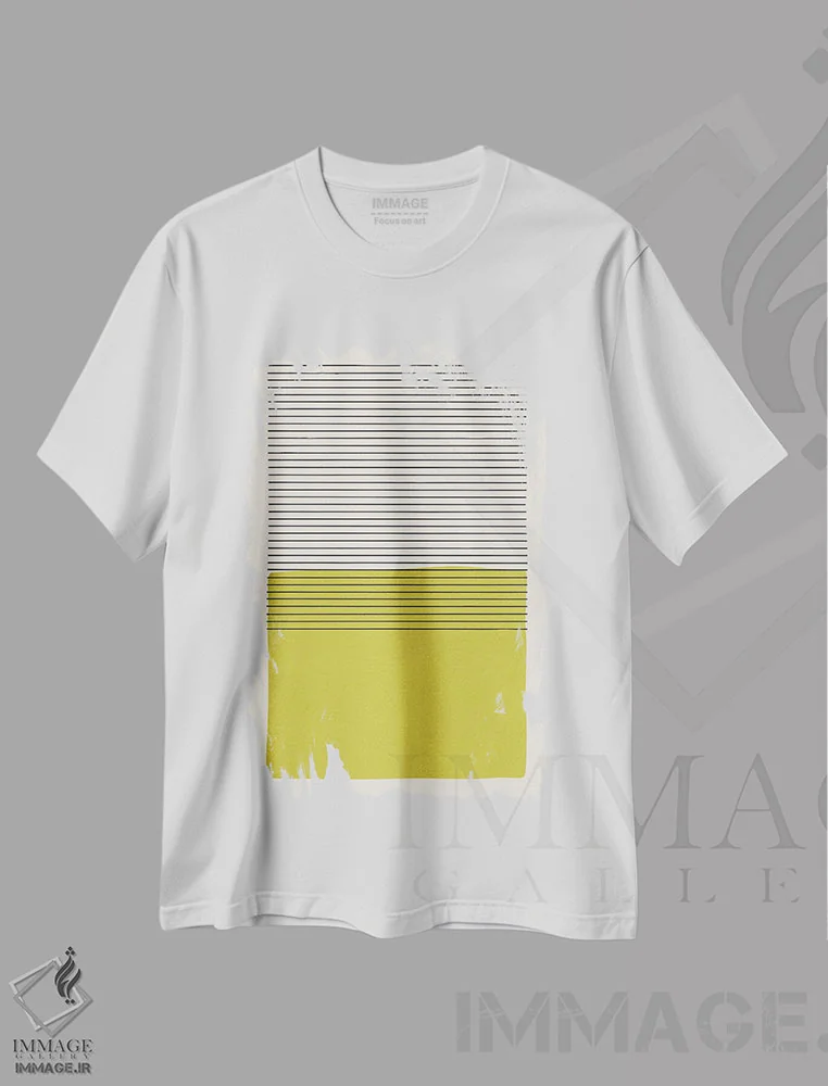تیشرت سفید طرح دار هنر مینیمالیستی سبز چارتروز اثر ام سی دیزاین لب | فروشگاه ایماژ