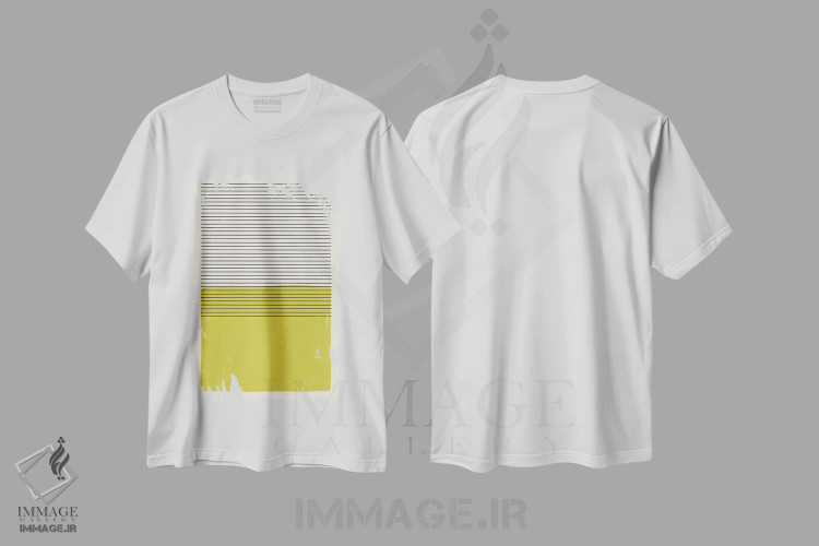 تیشرت سفید طرح دار هنر مینیمالیستی سبز چارتروز اثر ام سی دیزاین لب | فروشگاه ایماژ