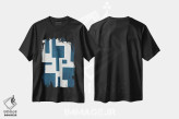تیشرت مشکی طرح دار انتزاعی سرمه ای آبی نفتی سفید III اثر ام سی دیزاین لب | فروشگاه ایماژ