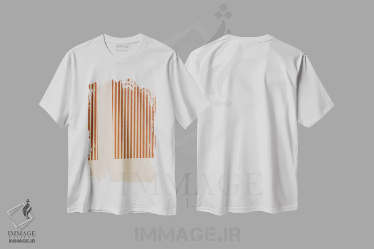 تیشرت سفید طرح دار چاپ مینیمال مدرن سفالی اثر ام سی دیزاین لب | فروشگاه ایماژ
