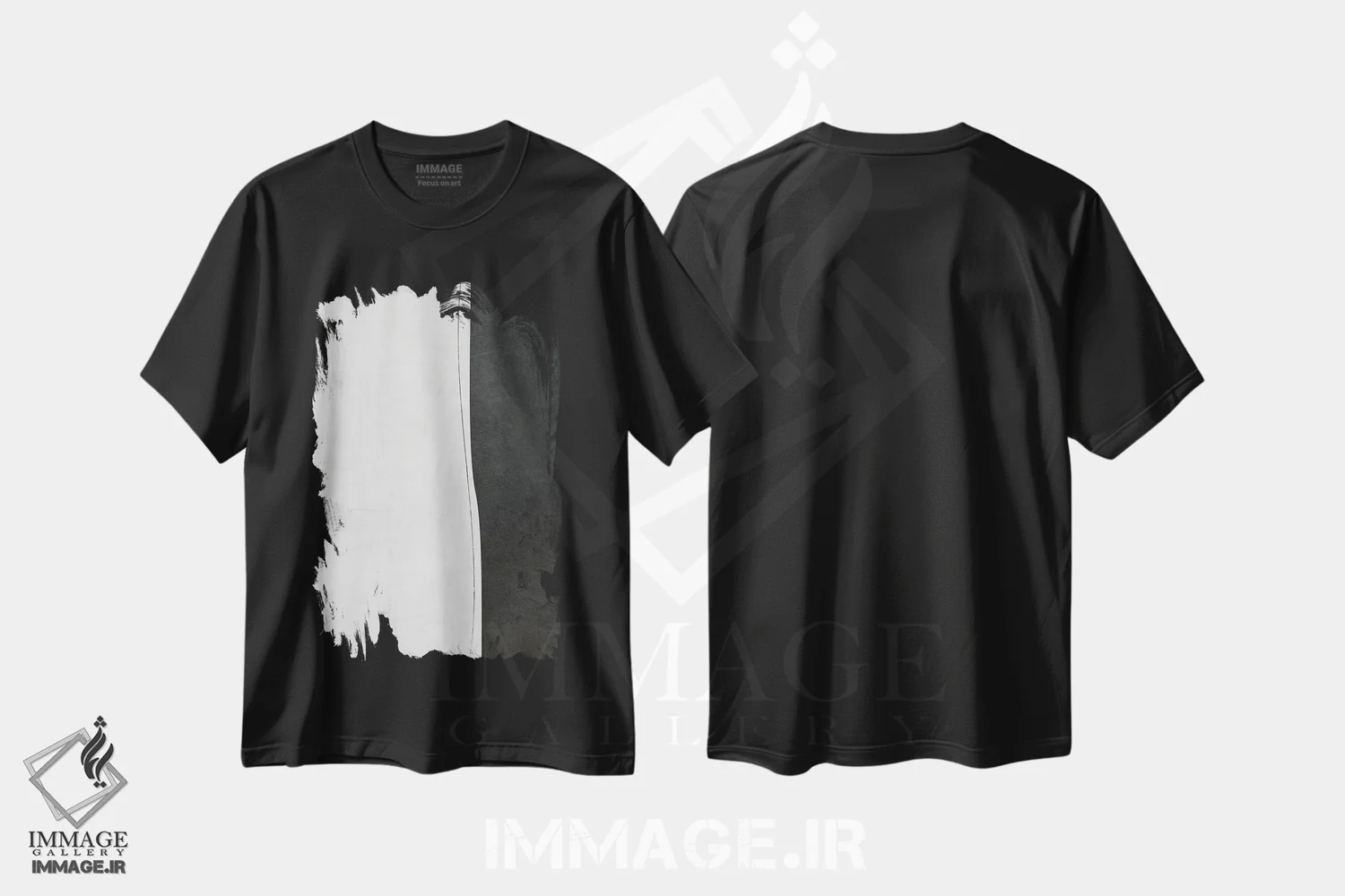 تیشرت مشکی طرح دار مینیمالیست سیاه و سفید I اثر ام سی دیزاین لب | immage.ir