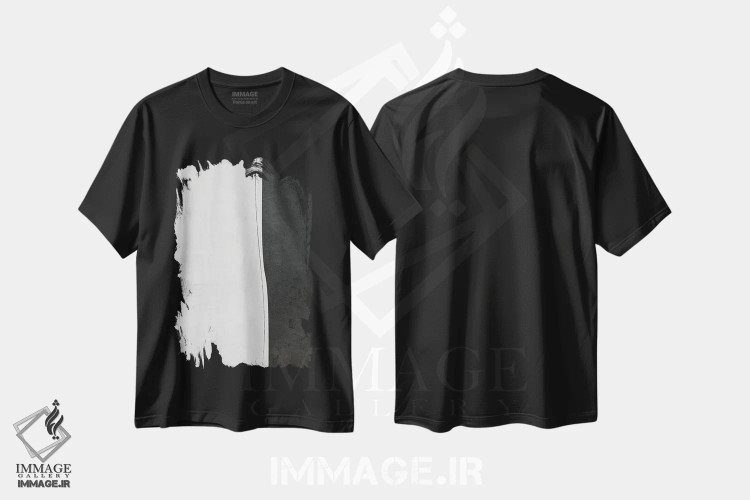 تیشرت مشکی طرح دار مینیمالیست سیاه و سفید I اثر ام سی دیزاین لب | immage.ir