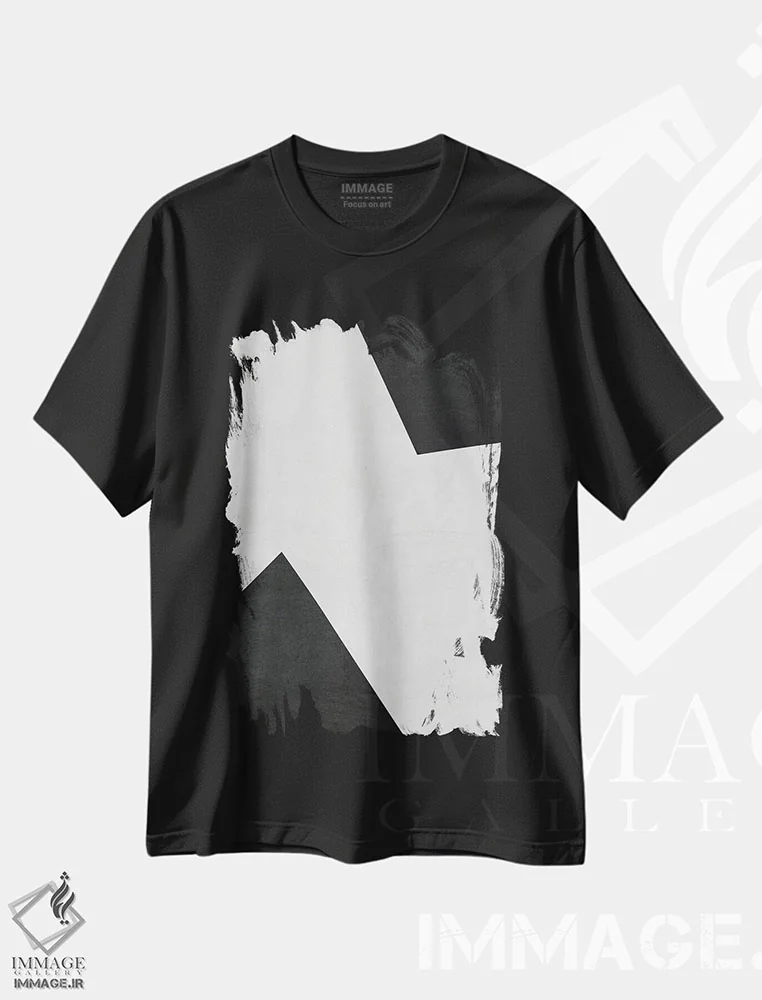 تیشرت مشکی طرح دار مینیمالیست سیاه و سفید III اثر ام سی دیزاین لب | immage.ir