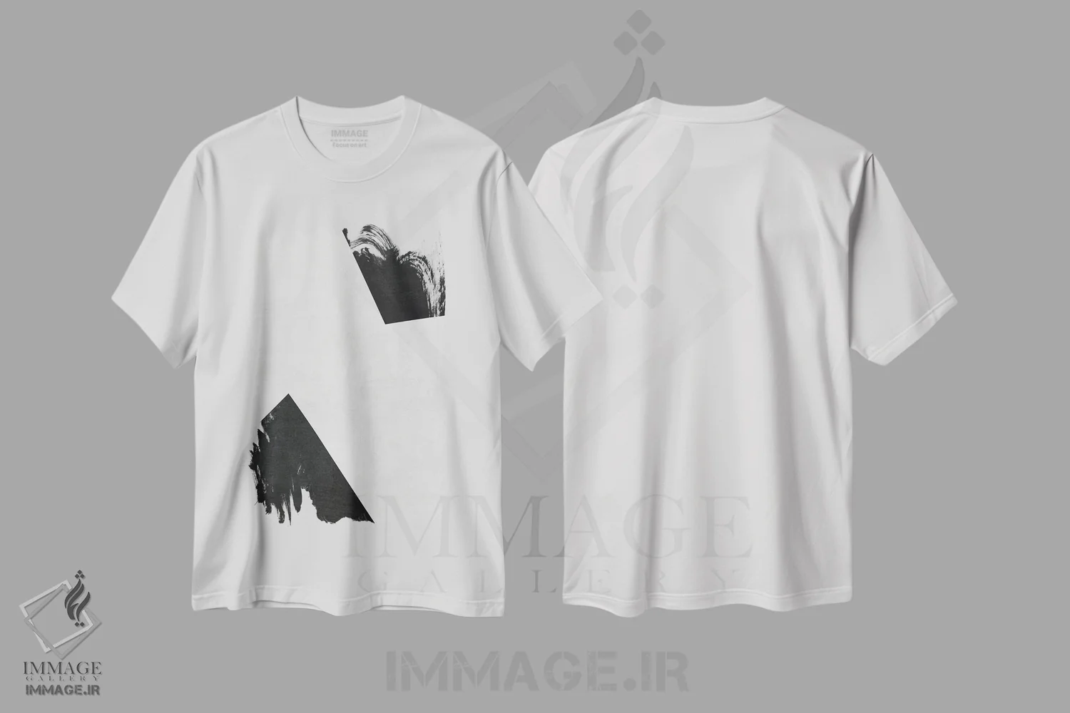 تیشرت سفید طرح دار مینیمالیست سیاه و سفید III اثر ام سی دیزاین لب | فروشگاه ایماژ