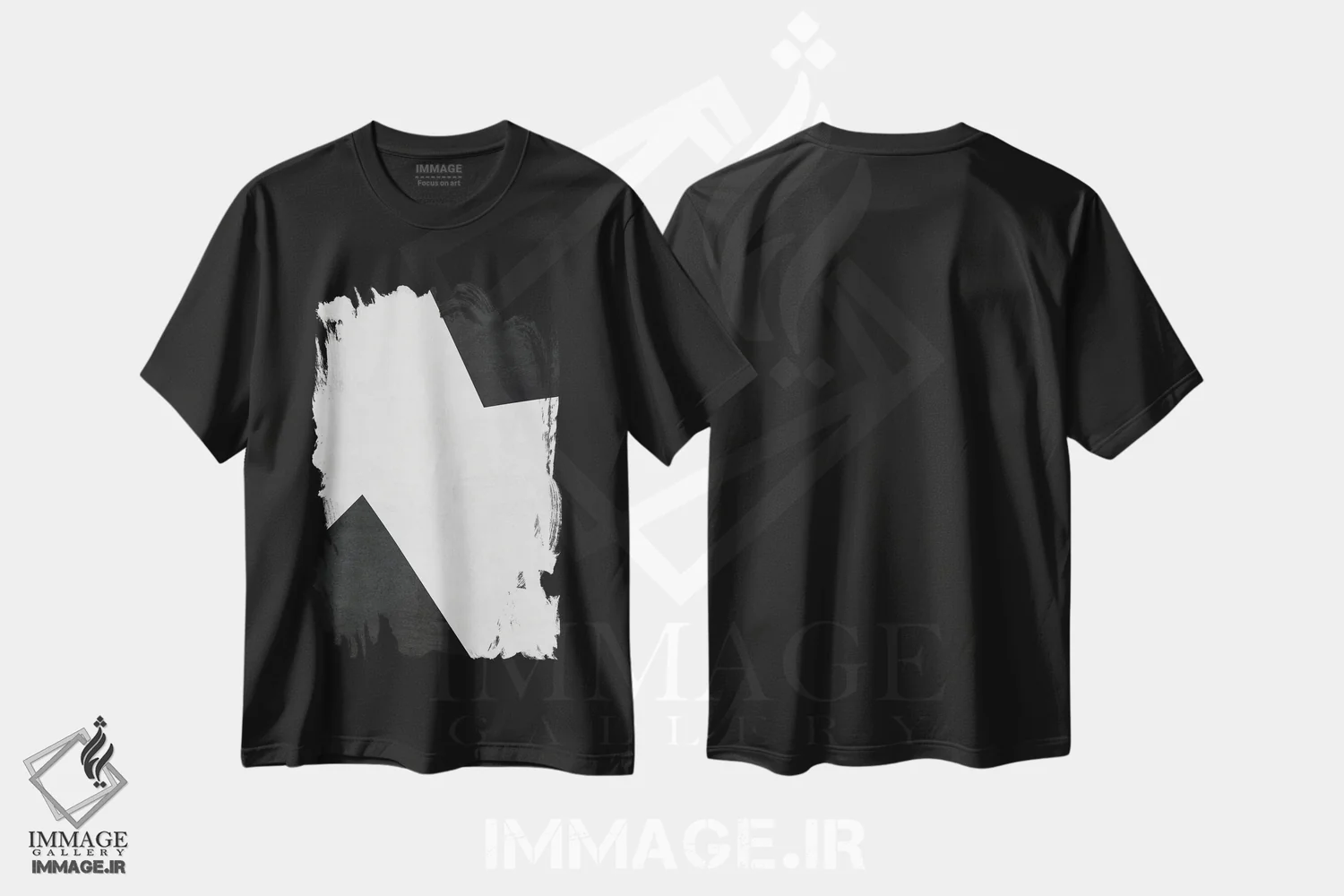 تیشرت مشکی طرح دار مینیمالیست سیاه و سفید III اثر ام سی دیزاین لب | immage.ir