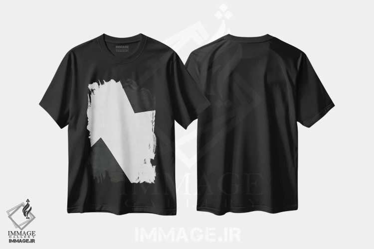 تیشرت مشکی طرح دار مینیمالیست سیاه و سفید III اثر ام سی دیزاین لب | immage.ir