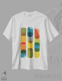 تیشرت سفید طرح دار جسور رنگارنگ مدرن میان قرن I اثر ام سی دیزاین لب | immage.ir