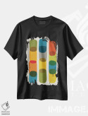 تیشرت مشکی طرح دار جسور رنگارنگ مدرن میان قرن I اثر ام سی دیزاین لب | فروشگاه ایماژ