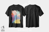 تیشرت مشکی طرح دار دایره های رنگارنگ انتزاعی ۲ اثر ام سی دیزاین لب | فروشگاه ایماژ