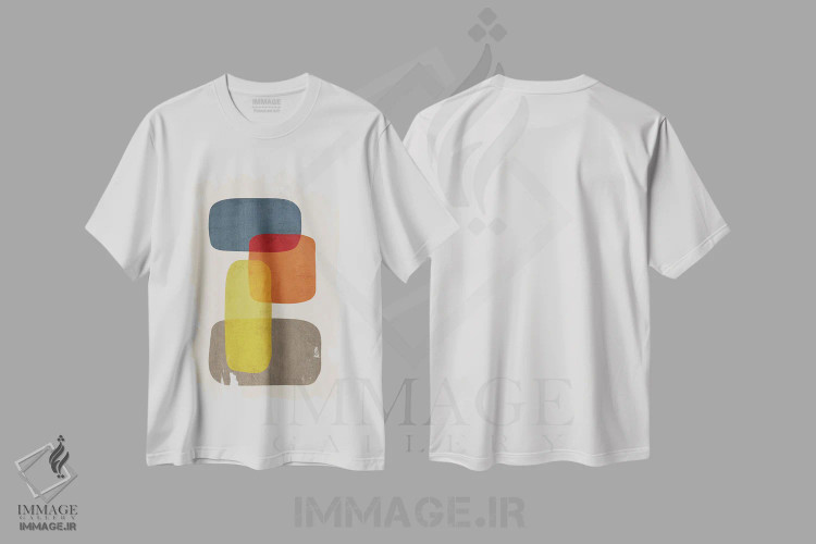 تیشرت سفید طرح دار سنگ های مینیمال مدرن ۱ اثر ام سی دیزاین لب | فروشگاه ایماژ