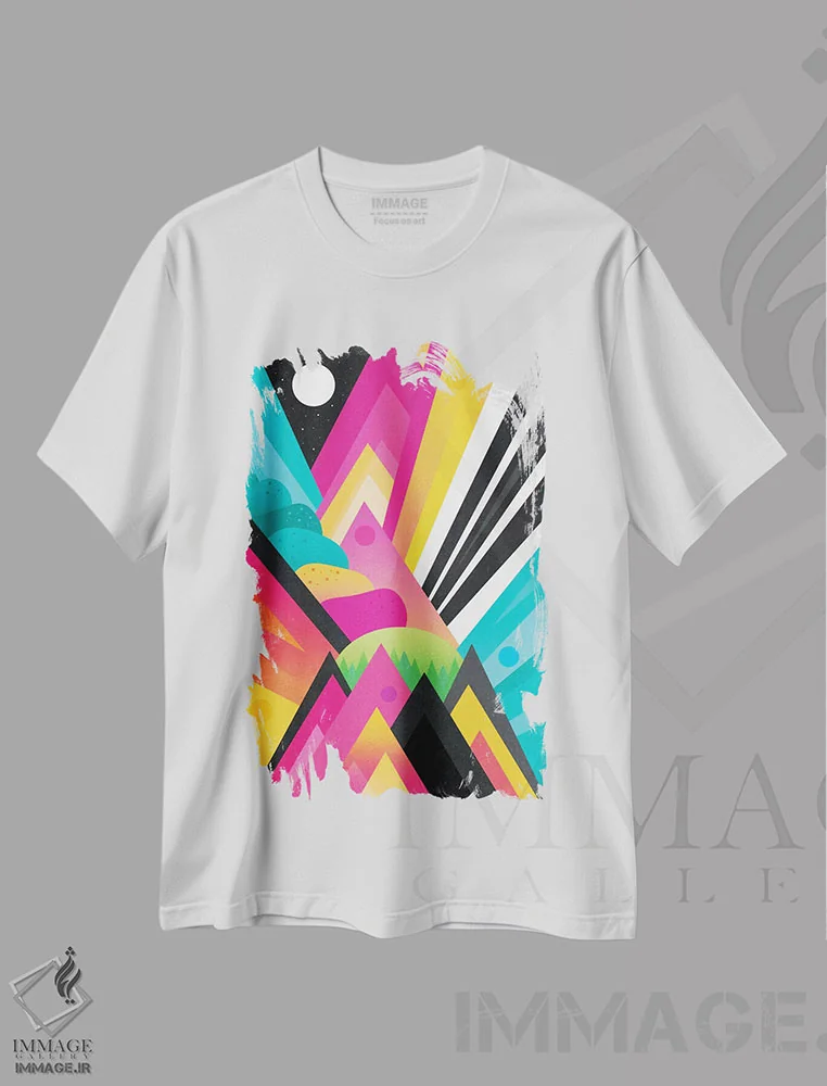 تیشرت سفید طرح دار باغ فضایی، آبستره اثر الیزابت فردریکسون | immage.ir