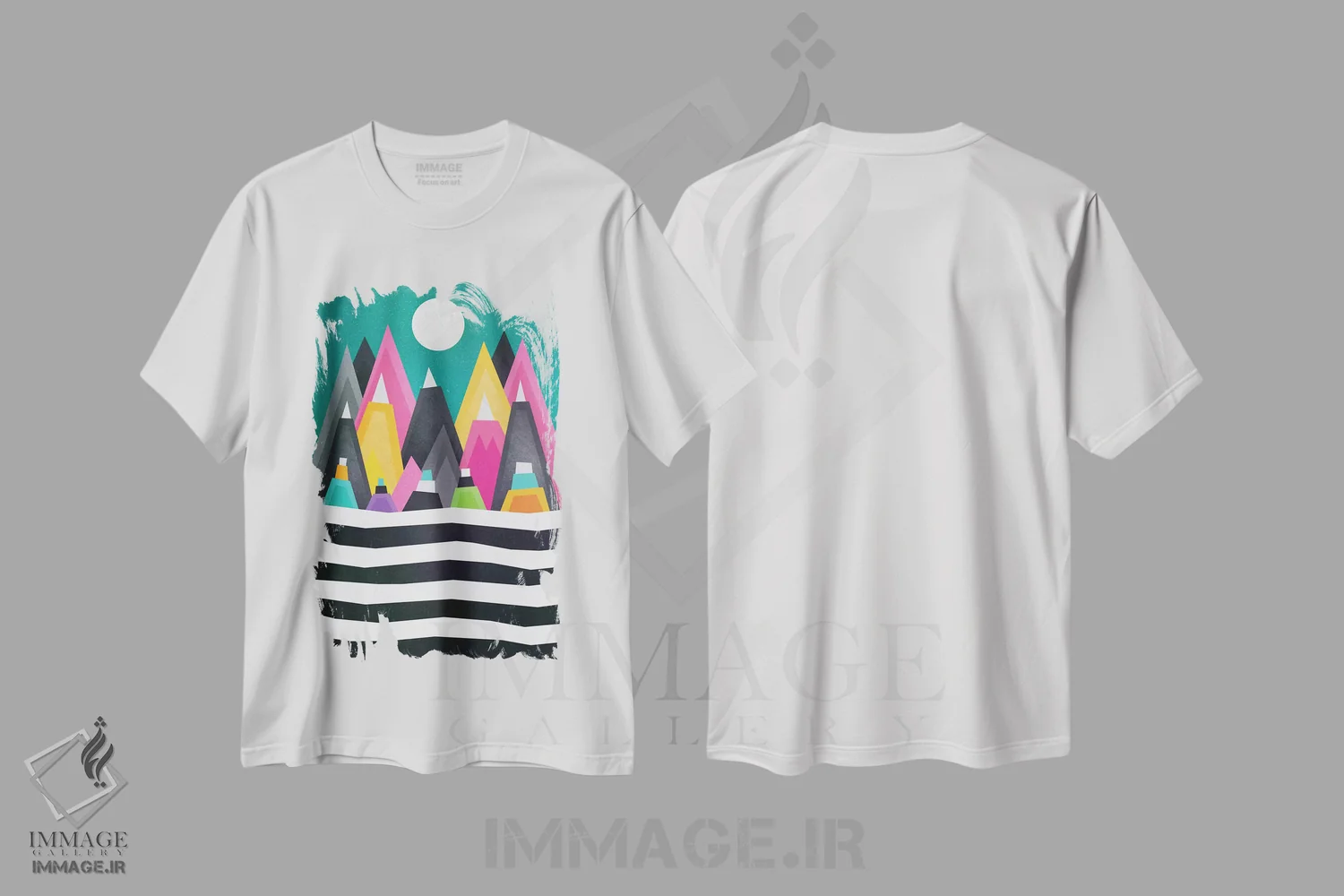 تیشرت سفید طرح دار جایی سرگرم کننده، آبستره اثر الیزابت فردریکسون | فروشگاه ایماژ