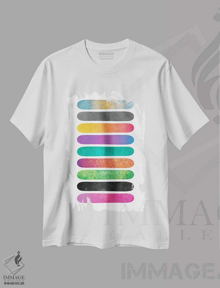 تیشرت سفید طرح دار چوب های گرمسیری، آبستره اثر الیزابت فردریکسون | فروشگاه ایماژ