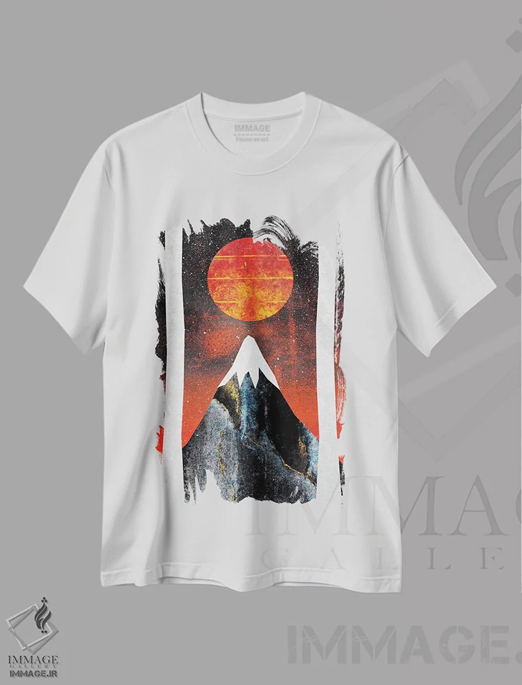 تیشرت سفید طرح دار دو جهان ۲، تزئینی اثر الیزابت فردریکسون | immage.ir